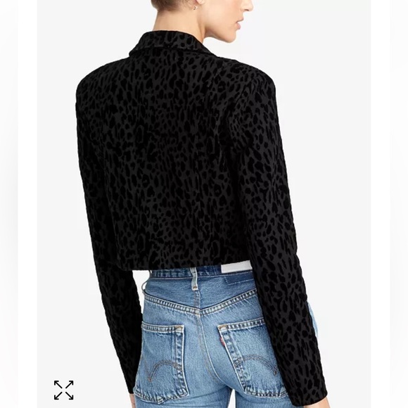 NWOT RACHEL Rachel Roy Cropped Leopard-Print Jacket - Picture 2 of 8